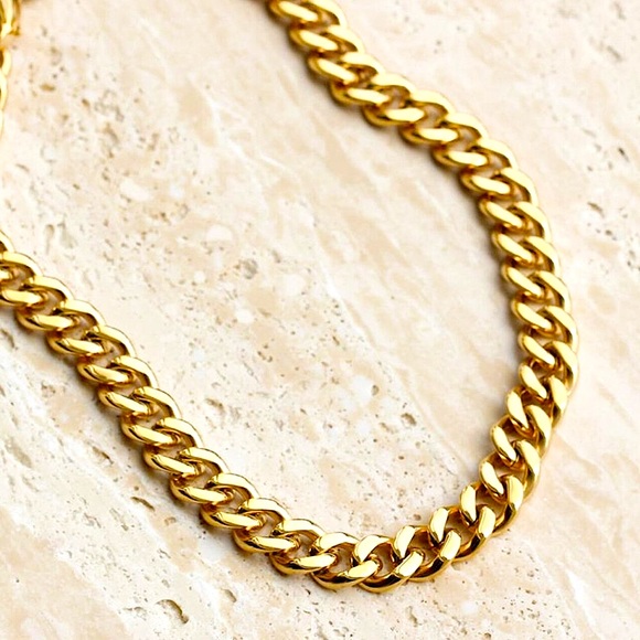 🔵𝟲𝟱%𝗢𝗙𝗙 𝗯𝘂𝗻𝗱𝗹𝗲𝘀 𝟯+🔵 NEW Gold Thick Curb Stainless Steel Necklace - Picture 8 of 16